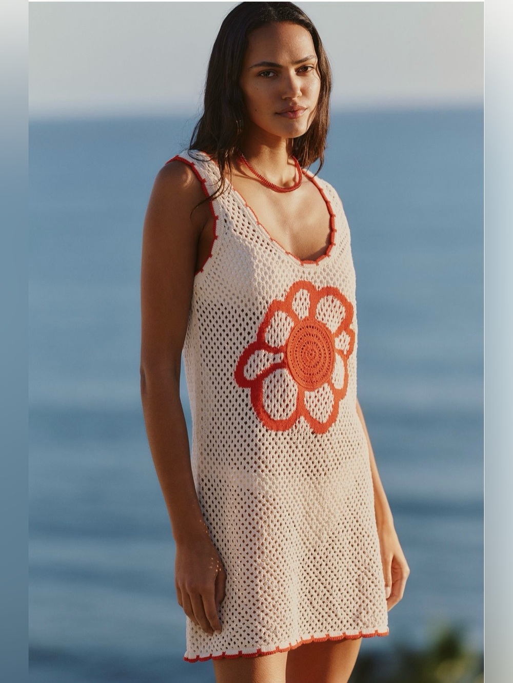 Celandine Tropicana Crochet Mini Dress